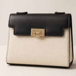 شنطة أنيقة باللونين الأسود والبيج