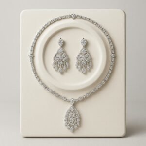 طقم سلسلة وحلق سيلفر